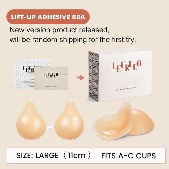 Sticky Bras Push Up 2 Pairs, Adhesive Bra Lift, Invisible Silicone Backless Stra - Picture 4 of 7